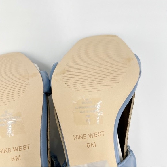 Nine West Womens Size 6 Light Blue Faux Vegan Leather Barbie Sandals Heels Shoes - Picture 13 of 16